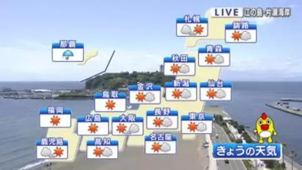 【天気】晴れて半袖の陽気　午後は東日本の山沿いで急な雷雨注意