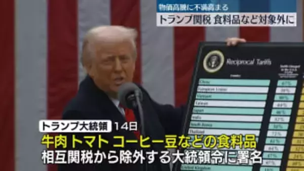 トランプ大統領、牛肉などの食料品を相互関税の対象外に　物価高騰による国民の不満受け軌道修正