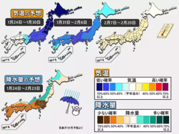 【1か月予報】関東～西日本で少雨が継続