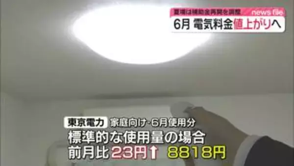 6月の電気料金　値上がりの見通し　政府は夏場に向けた補助金再開を調整