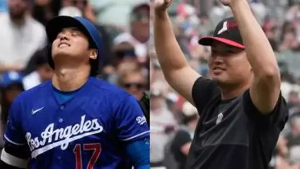 村上宗隆がいじる　大谷翔平の口から小さな大谷翔平　3連戦で仲睦まじいやりとり続々　投げキッスなどベンチではジェスチャーで会話