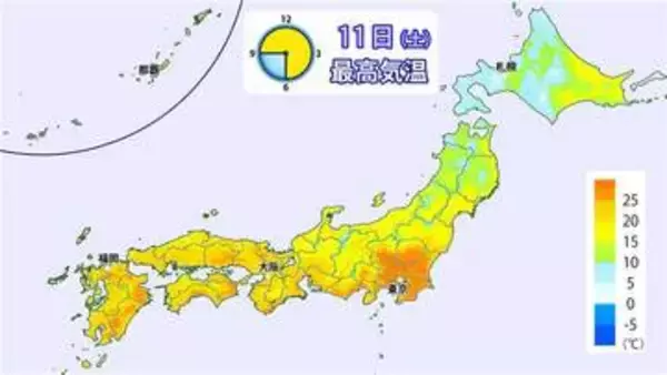 【フカボリ天気】11日（土）は関東で7月並みの暑さ　台風4号は日本への影響は？