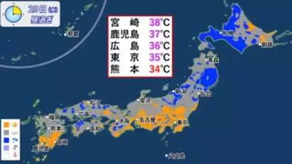 【天気】関東で猛暑が復活　地震のあった熊本でも熱中症に警戒