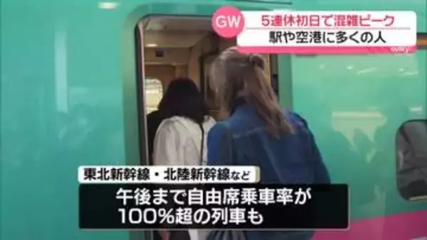 5連休初日「日々のうっぷん晴らしに」各交通機関は朝から混雑