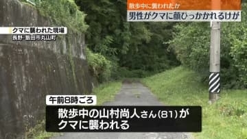 散歩中にクマに襲われる…男性ひっかかれ大けが　長野・飯田市