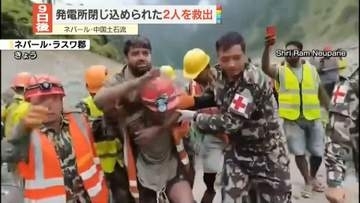 ネパールと中国の大規模土石流　水力発電所のトンネルから2人救出
