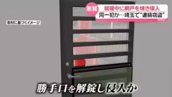 “連続窃盗”就寝中に網戸焼き侵入…同一犯か　埼玉・行田市