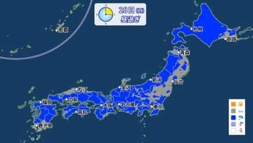 全国的に雨　東京は33日連続で雨