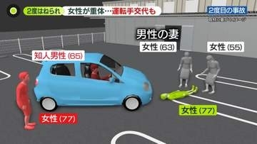 事故後に運転交代した男性「誤って前進した」同じ女性を再びはねる…重体　別の女性2人も巻き込まれる