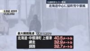 北海道中心に猛吹雪や暴風　交通障害などに警戒を