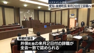 愛知・東郷町長が来月2日付で辞職へ、議会で全会一致　職員への複数ハラスメント認定