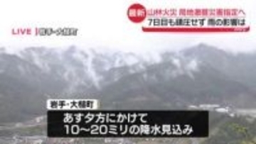 【中継】岩手・大槌町の山林火災7日目…雨の影響は　局地激甚災害指定へ
