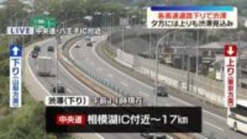 各高速道路下りで渋滞　夕方には上りも渋滞見込み