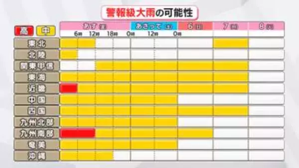 【台風と秋雨前線】週明けにかけ長時間大雨が続くおそれ　土砂災害などに厳重警戒を