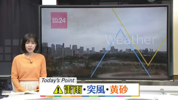 【天気】各地で急な雷雨や突風に注意　西日本では黄砂も