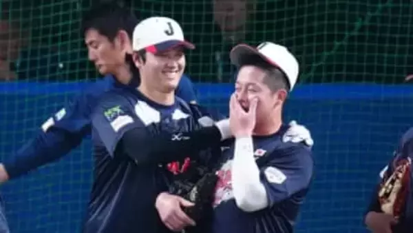 大谷翔平　牧秀悟の動画とともに「ナイスゲーム」　試合前にはじゃれ合う様子も