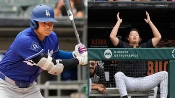 大谷翔平の強烈ファウルに村上宗隆が驚き隠せず　フリーズから帽子を後ろに投げ飛ばすリアクションに大谷も苦笑い