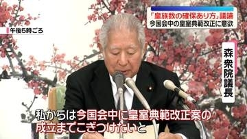 今国会中の皇室典範改正に意欲　与野党代表者ら、皇族数確保のあり方議論