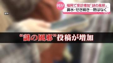 鼻水･せき続き…熱はなく「謎の風邪」福岡で増加　要因の1つは「ヒトメタニューモウイルス」か…医師指摘