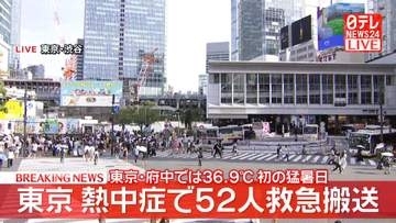 熱中症で男女52人救急搬送　東京消防庁管内（午後3時まで）