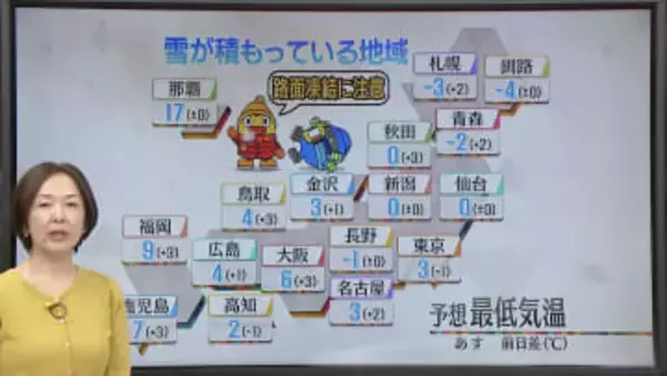 【あすの天気】日付変わる頃から北陸・東北の日本海側で雪強まる