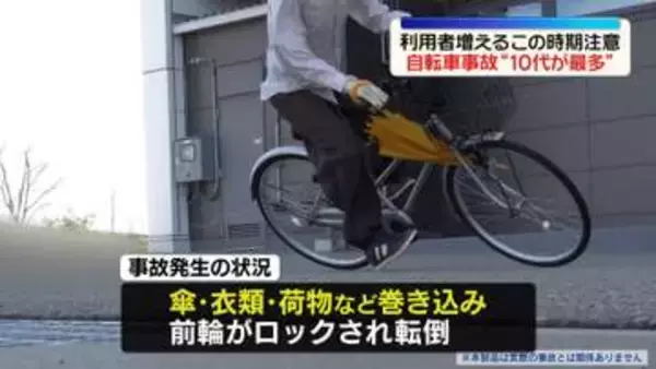 自転車事故“10代が最多”NITEが注意呼びかけ