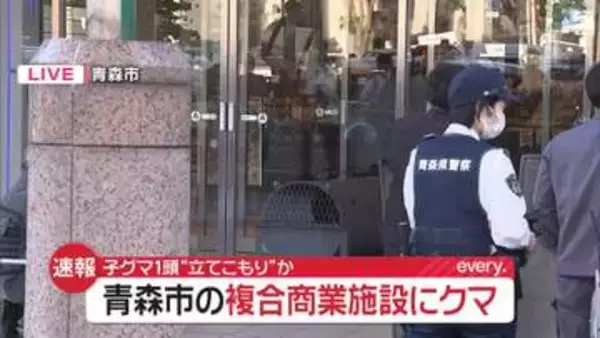 【現場の様子】子グマ1頭“立てこもり”か　青森市の商業施設にクマ