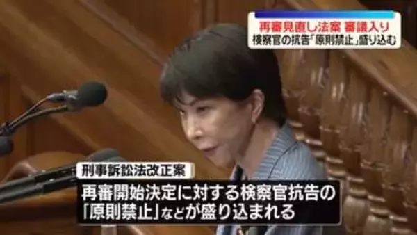 再審制度の見直しめぐり改正案が審議入り　検察官の抗告「全面禁止」など盛り込む