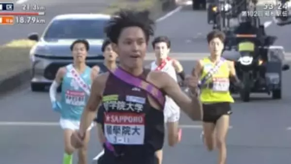 【箱根駅伝】國學院大學・青木瑠郁が1区で区間賞　1時間00分28秒の区間新　大学史上初めて先頭で襷リレー　3連覇狙う青学は16位と出遅れ