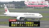 「JAL、国際線の燃油サーチャージ引き下げへ　来月発券分から」の画像1