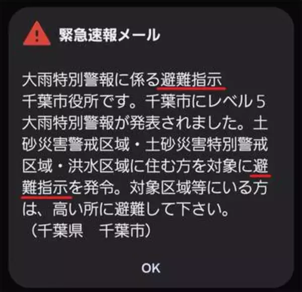 【独自】千葉市、豪雨の当日に避難のレベルを誤って配信、「緊急安全確保」を「避難指示」に引き下げて発表　緊急速報メールで