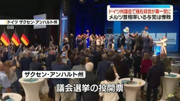 ドイツ東部の州で極右政党が第一党に…州政権獲得が焦点　メルツ首相率いる与党は惨敗