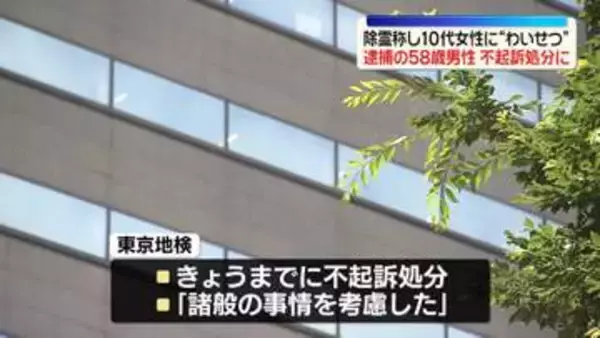 マンションの一室で10代女性に“わいせつ行為”逮捕の男性を不起訴処分に