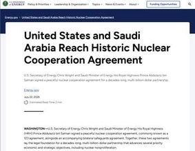 米、サウジアラビアと原子力協定締結　米メディア「サウジアラビアでのウラン濃縮に道を開いた」　中東での核拡散懸念も