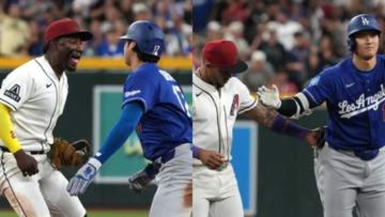みんな大谷翔平大好き　3度の出塁でアウトでもセーフでもみんな大谷にちょっかい出す
