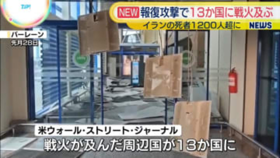 報復攻撃で周辺国13か国に戦火及ぶ…イランの死者1200人超に