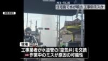 水道管から水が噴出　約2時間半後に止まる…断水なし　埼玉・川口市