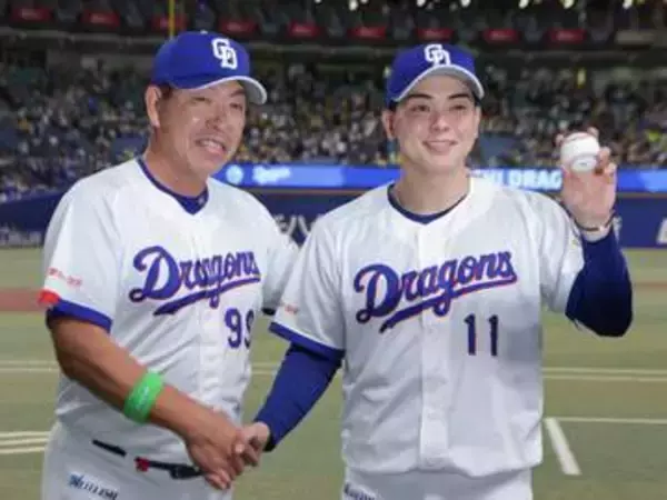 「このうれしい瞬間を一試合でも多く皆さんに届けたい」ドラ1新人・中西聖輝が初勝利　おちゃめなしぐさに客席も笑顔