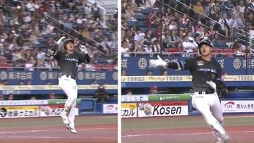【ロッテ】山﨑剛が古巣仲間の見せた好プレーに“うっかり“　舞い上がったバットをしっかりキャッチしダッシュで引きあげる