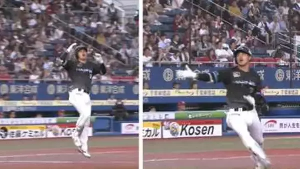 【ロッテ】山﨑剛が古巣仲間の見せた好プレーに“うっかり“　舞い上がったバットをしっかりキャッチしダッシュで引きあげる