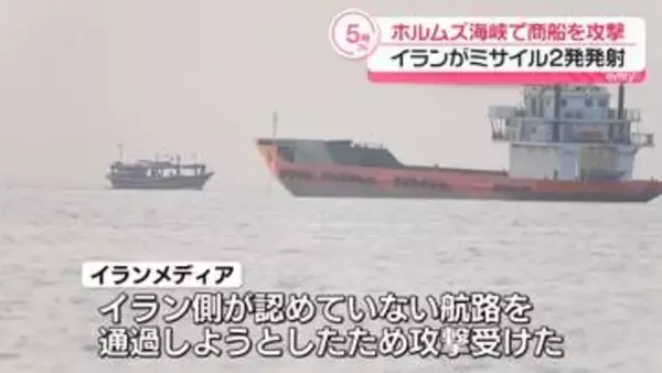 イラン、ホルムズ海峡で商船を攻撃　ミサイル2発発射　米メディア