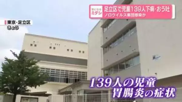 ノロウイルス集団感染か　児童139人が下痢・おう吐　東京・足立区