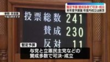 暫定予算、賛成多数で可決・成立　来年度予算案の年度内成立は断念