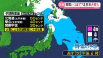 【あすの天気】関東甲信は朝にかけ…山沿い中心に大雪も　北日本も太平洋側中心に大雪
