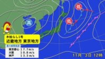 季節の便り続々　近畿と東京では木枯らし1号
