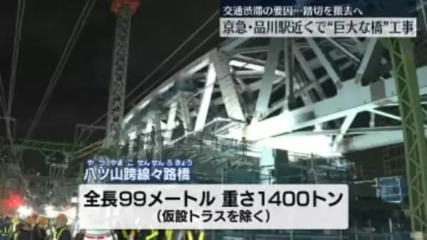 京急品川駅近くで“巨大な橋”かける工事　交通渋滞の要因…踏切を撤去へ