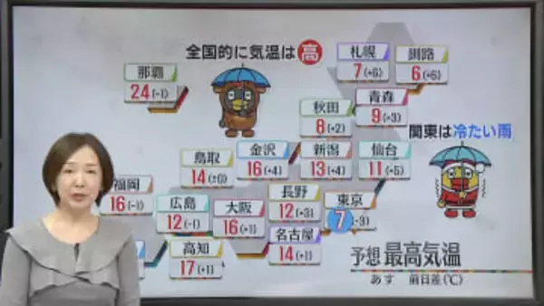 【あすの天気】夜にかけ北日本から西日本の広い範囲で雨