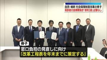 自民と維新、社会保障制度改革の骨子とりまとめ　70歳以上の医療費窓口負担「原則3割」記載なし