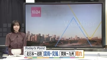 【天気】北日本や北陸で雷雨や突風に注意　関東～九州はポカポカ陽気に