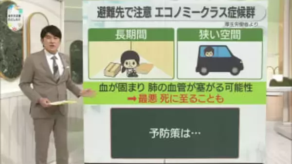 避難先で注意　エコノミークラス症候群【ワンポイント防災】